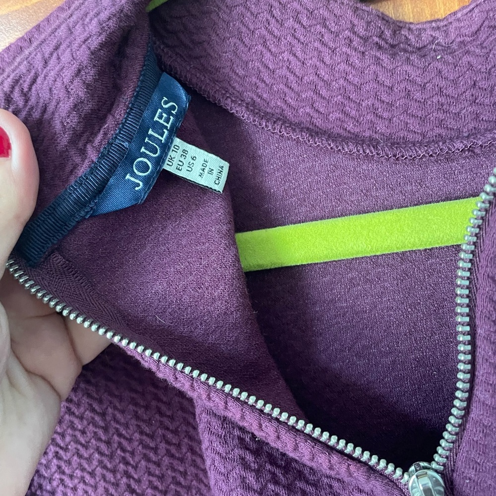 Joules purple high neckline above the knee dress